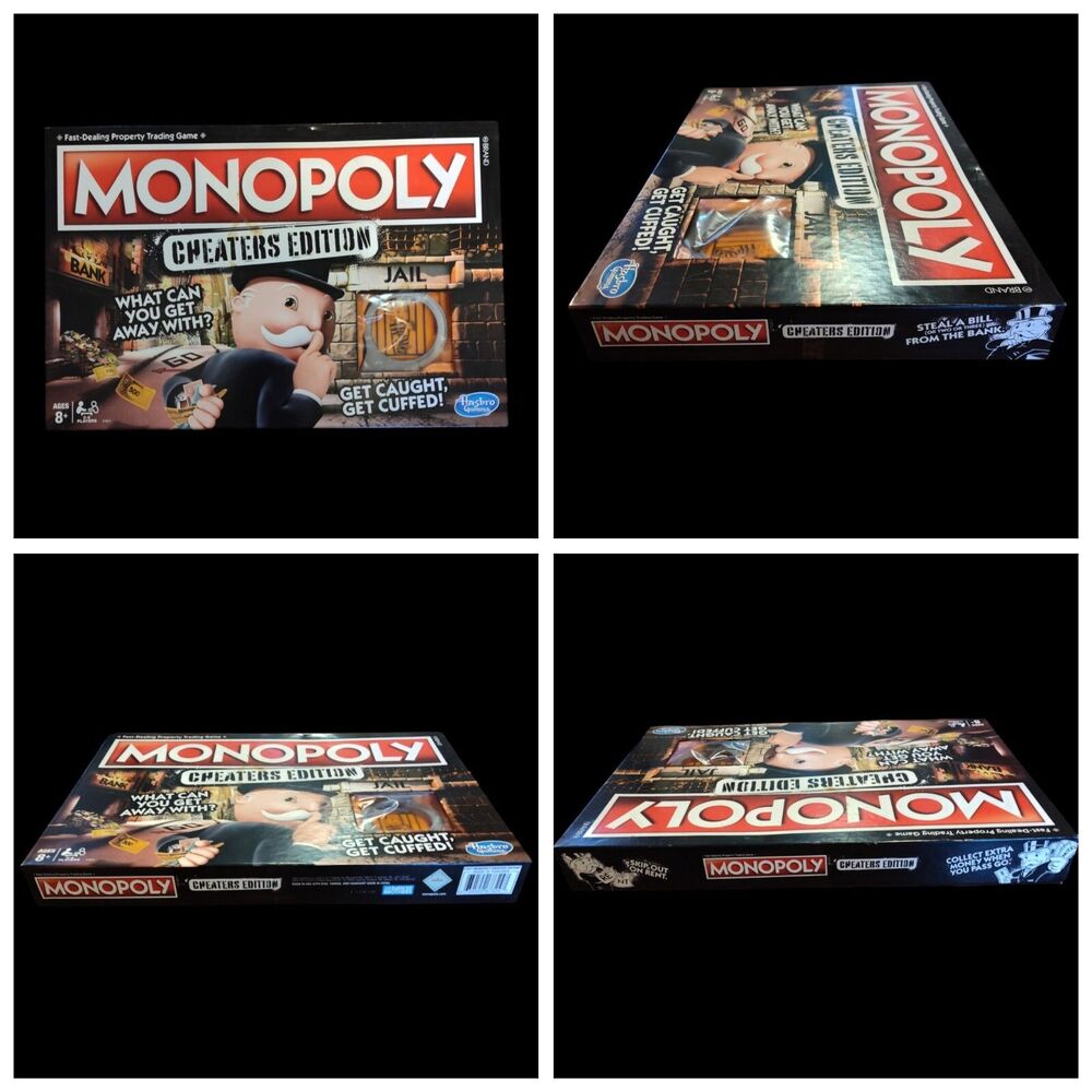Hasbro Monopoly Cheaters "Get Caught Get Cuffed" Edition Family Board Game Age8+